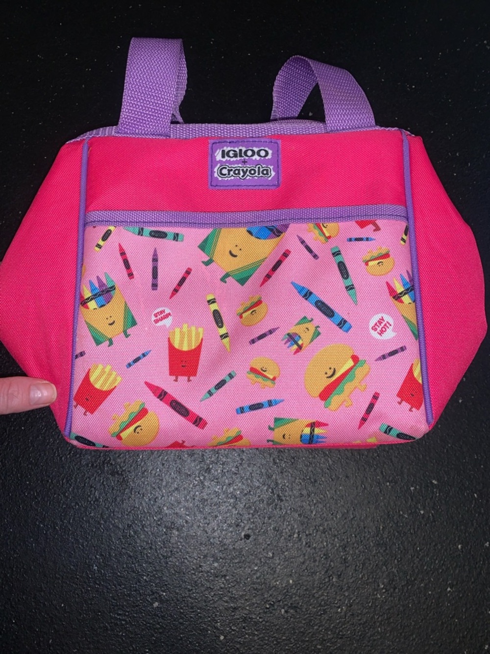 Crayola Pink and Lavender Insulated Lunch Bag